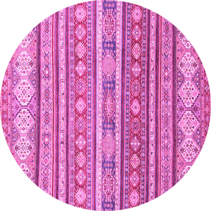 Round Abstract Pink Modern Rug, abs2688pnk