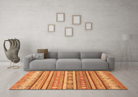 Machine Washable Abstract Orange Modern Rug, wshabs2688org