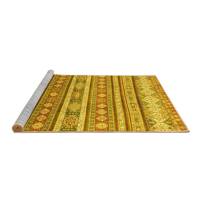 Sideview of Machine Washable Abstract Yellow Modern Rug, wshabs2688yw