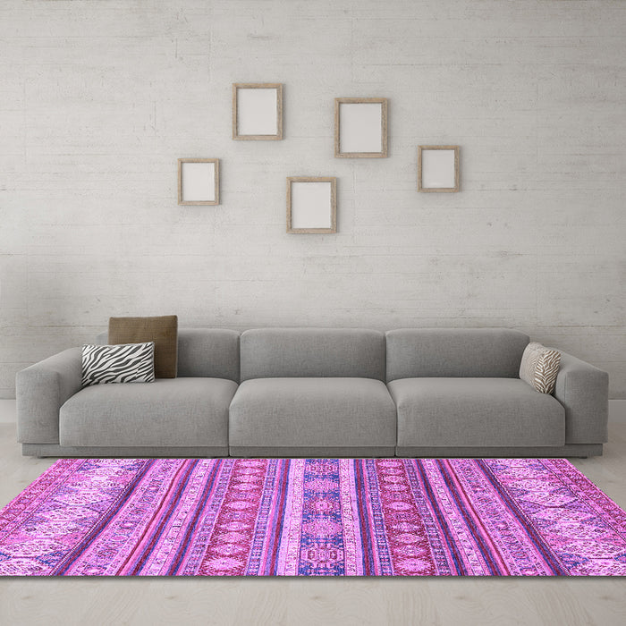 Machine Washable Abstract Purple Modern Area Rugs in a Living Room, wshabs2688pur