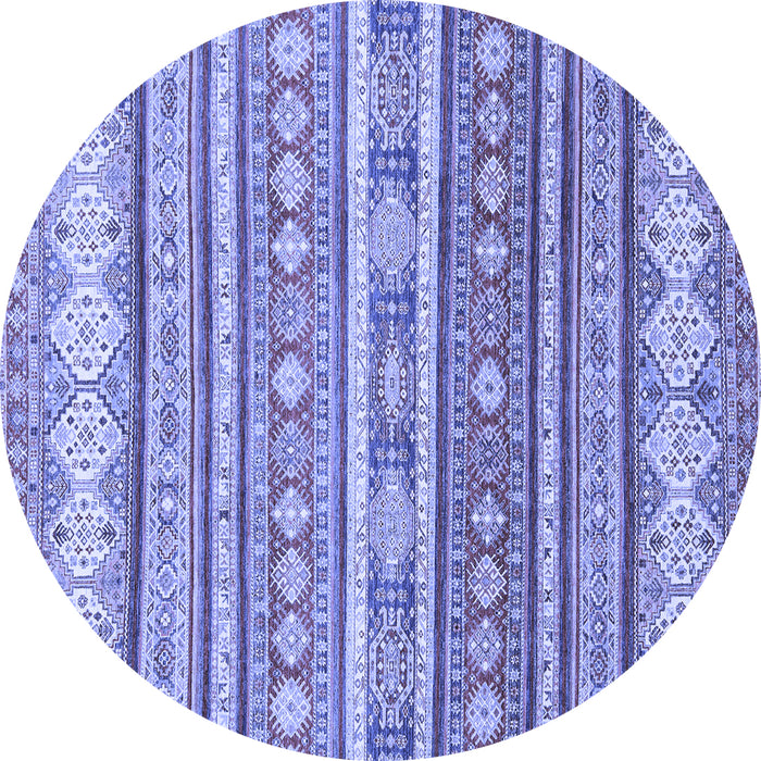 Round Abstract Blue Modern Rug, abs2688blu