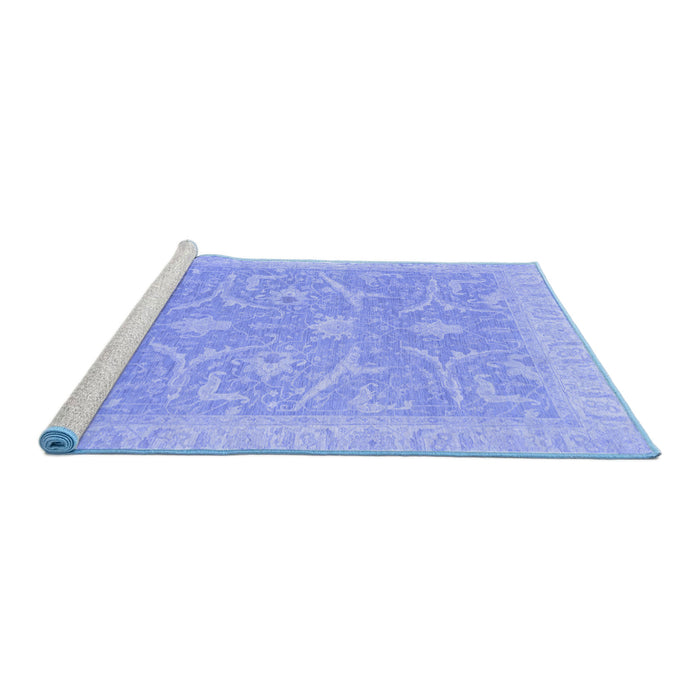 Sideview of Machine Washable Oriental Blue Traditional Rug, wshabs2689blu