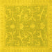 Square Machine Washable Oriental Yellow Traditional Rug, wshabs2689yw