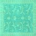 Square Oriental Turquoise Traditional Rug, abs2689turq