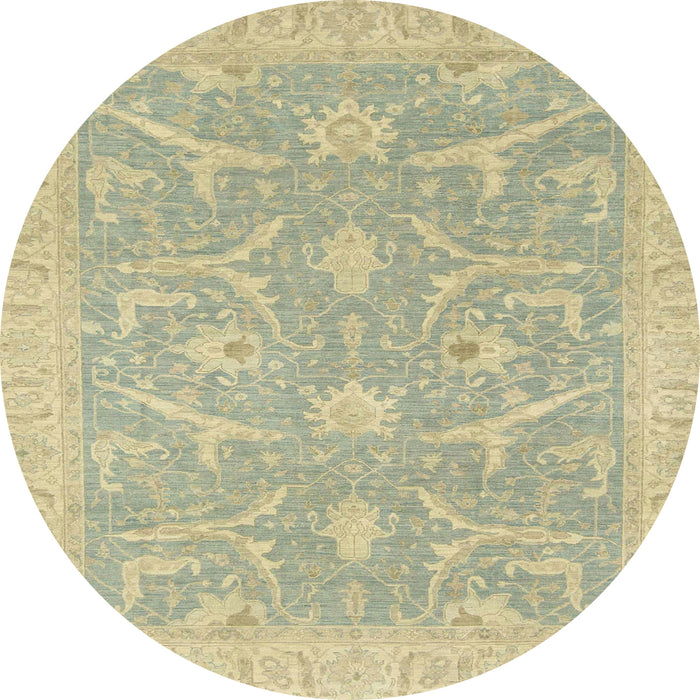 Round Abstract Brown Oriental Rug, abs2689