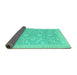 Sideview of Oriental Turquoise Traditional Rug, abs2689turq