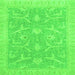 Square Oriental Green Traditional Rug, abs2689grn