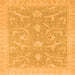 Square Machine Washable Oriental Orange Traditional Area Rugs, wshabs2689org