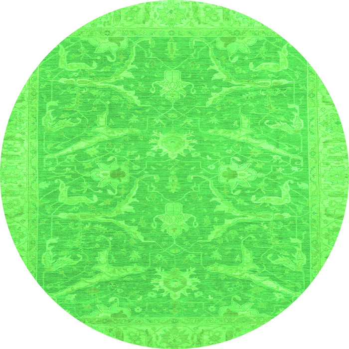 Round Oriental Green Traditional Rug, abs2689grn