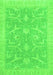 Machine Washable Oriental Green Traditional Area Rugs, wshabs2689grn