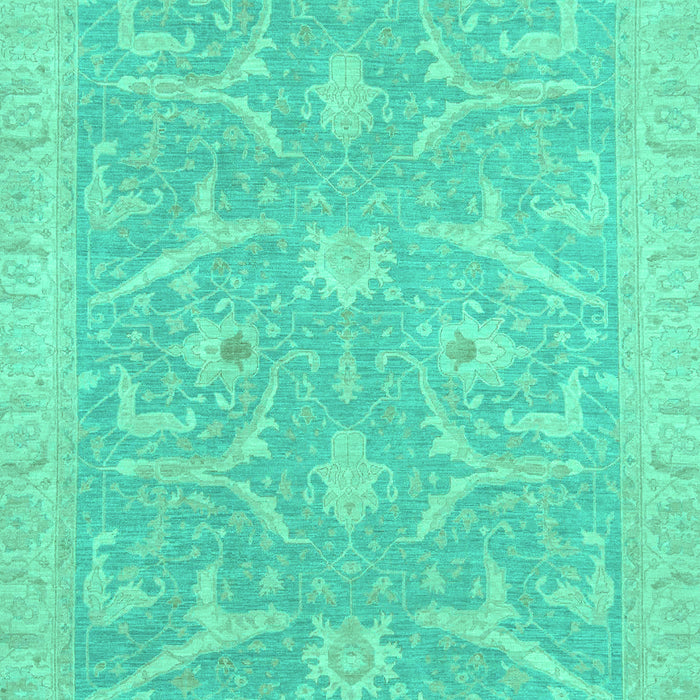 Machine Washable Oriental Turquoise Traditional Area Rugs, wshabs2689turq