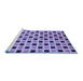 Sideview of Machine Washable Oriental Blue Modern Rug, wshabs268blu