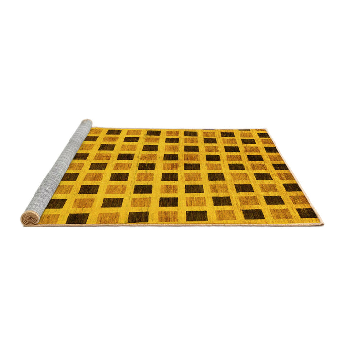 Sideview of Machine Washable Oriental Yellow Modern Rug, wshabs268yw
