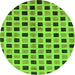 Round Oriental Green Modern Rug, abs268grn