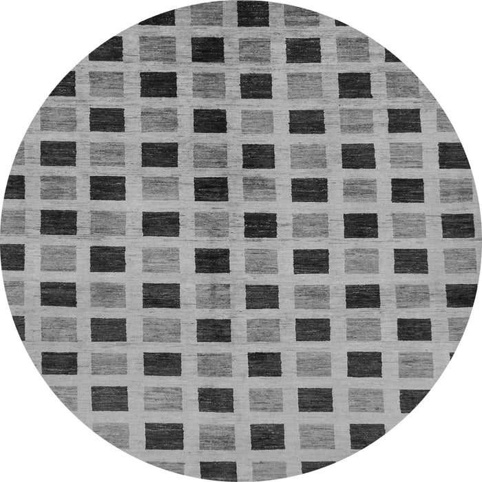 Round Machine Washable Oriental Gray Modern Rug, wshabs268gry