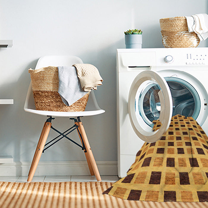 Machine Washable Abstract Orange Rug in a Washing Machine, wshabs268