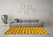 Machine Washable Oriental Yellow Modern Rug in a Living Room, wshabs268yw