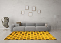 Machine Washable Oriental Yellow Modern Rug, wshabs268yw