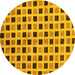 Round Oriental Yellow Modern Rug, abs268yw