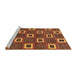 Sideview of Machine Washable Abstract Tomato Red Rug, wshabs269