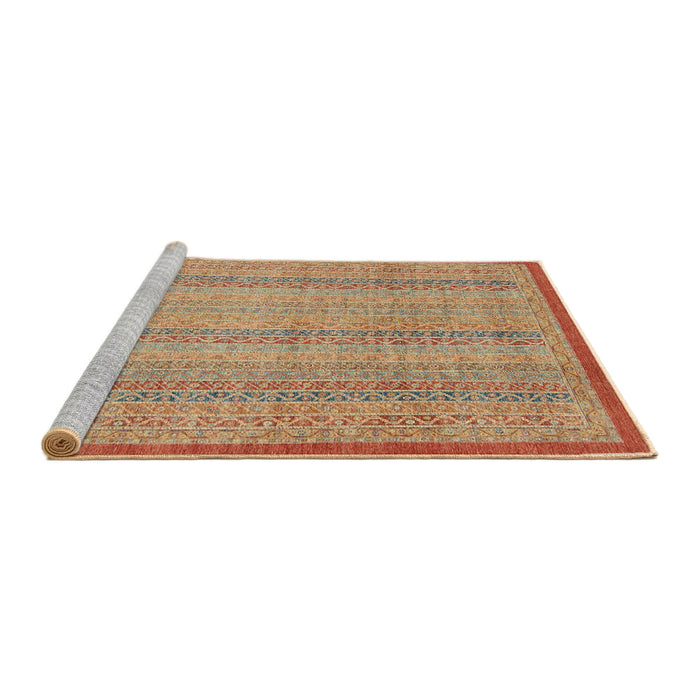 Sideview of Machine Washable Abstract Orange Rug, wshabs2690