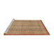 Sideview of Machine Washable Abstract Orange Rug, wshabs2690