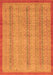 Machine Washable Abstract Orange Modern Area Rugs, wshabs2690org