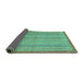 Sideview of Abstract Turquoise Modern Rug, abs2690turq