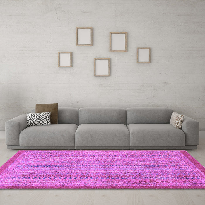Machine Washable Abstract Purple Modern Area Rugs in a Living Room, wshabs2690pur