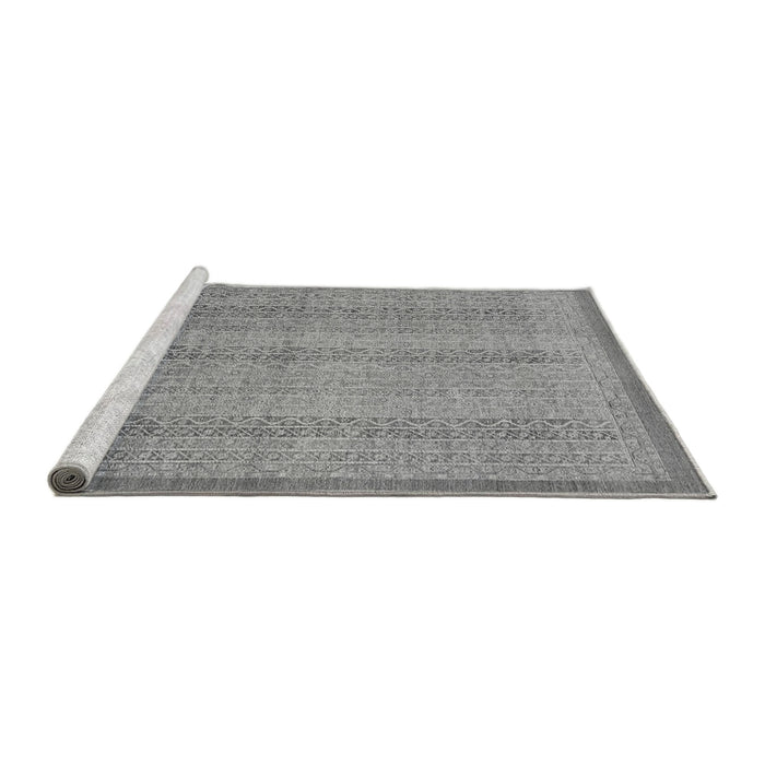 Sideview of Machine Washable Abstract Gray Modern Rug, wshabs2690gry