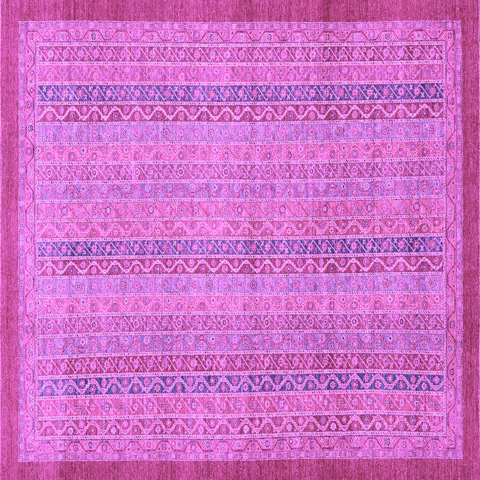 Square Machine Washable Abstract Purple Modern Area Rugs, wshabs2690pur