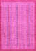 Machine Washable Abstract Pink Modern Rug, wshabs2690pnk