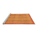 Sideview of Machine Washable Abstract Orange Modern Area Rugs, wshabs2690org