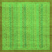 Square Abstract Green Modern Rug, abs2690grn