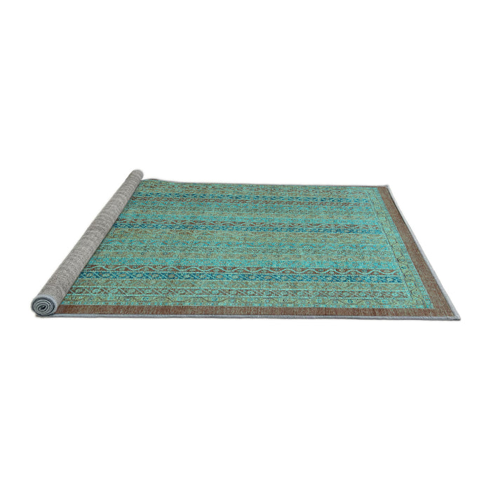 Sideview of Machine Washable Abstract Light Blue Modern Rug, wshabs2690lblu