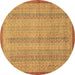 Round Abstract Brown Modern Rug, abs2690brn