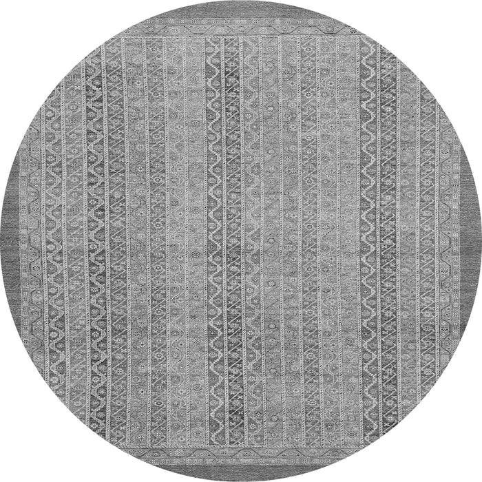 Round Machine Washable Abstract Gray Modern Rug, wshabs2690gry