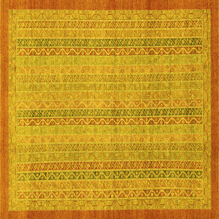 Square Abstract Yellow Modern Rug, abs2690yw