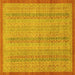 Square Abstract Yellow Modern Rug, abs2690yw