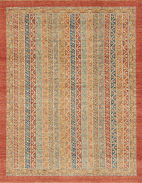 Machine Washable Abstract Orange Rug, wshabs2690