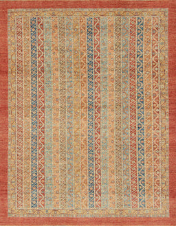 Machine Washable Abstract Orange Rug, wshabs2690