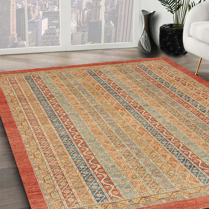 Abstract Orange Modern Rug in Family Room, abs2690