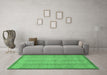 Machine Washable Abstract Emerald Green Modern Area Rugs in a Living Room,, wshabs2690emgrn