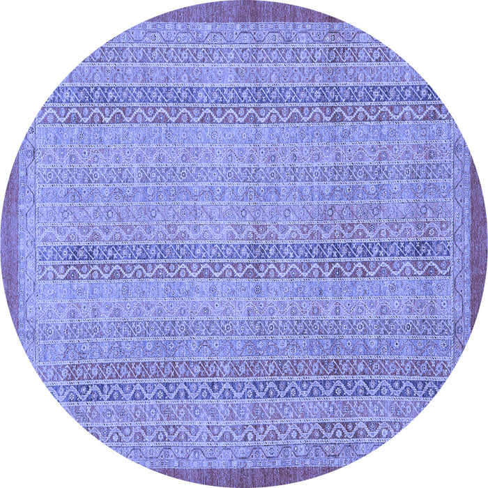 Round Abstract Blue Modern Rug, abs2690blu