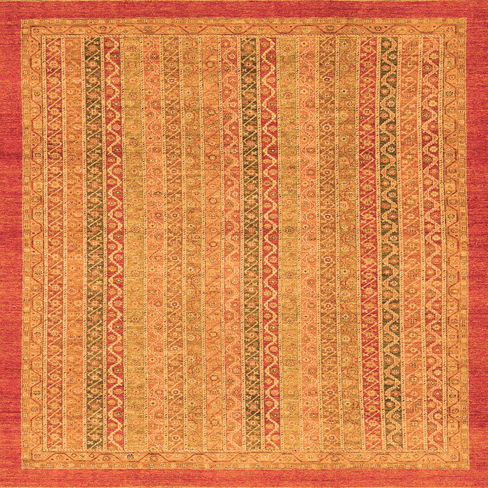 Square Abstract Orange Modern Rug, abs2690org