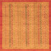 Square Abstract Orange Modern Rug, abs2690org