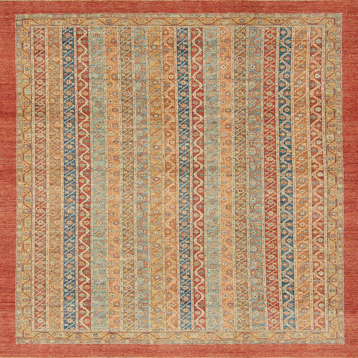 Square Machine Washable Abstract Orange Rug, wshabs2690