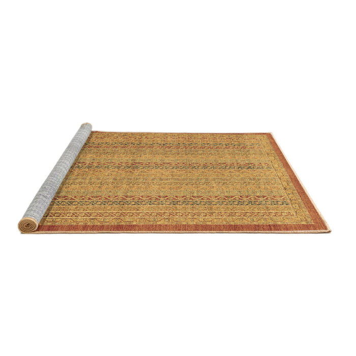 Sideview of Machine Washable Abstract Brown Modern Rug, wshabs2690brn