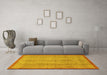 Machine Washable Abstract Yellow Modern Rug in a Living Room, wshabs2690yw