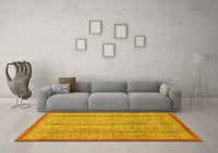 Machine Washable Abstract Yellow Modern Rug, wshabs2690yw